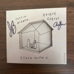 Stuck With U Signed CD Booklet Justin & Ariana